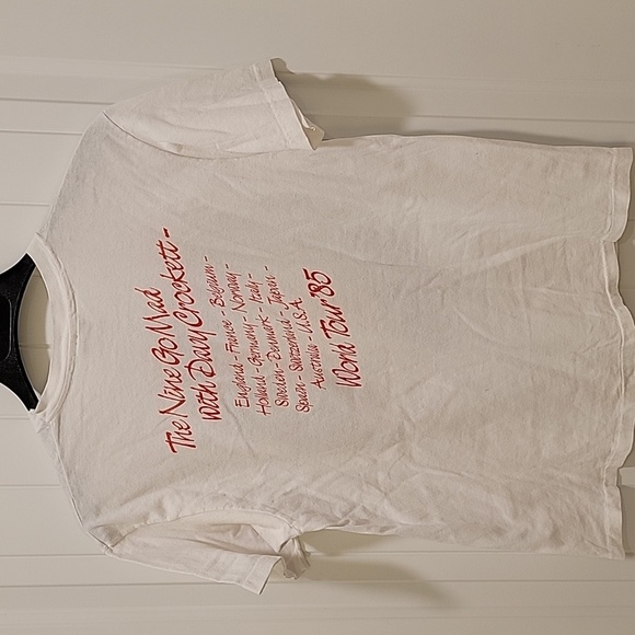 Vintage 1985 Paul Young The Nine Go Mad Tour White Tshirt Size Large - Picture 6 of 8